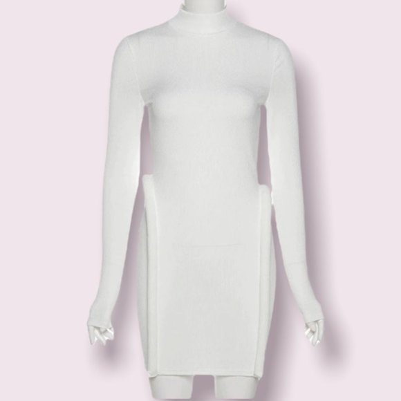 White Allure Sculpted Mini Dress - Picture 4 of 6
